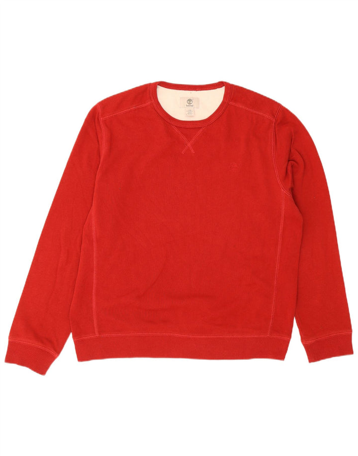 Timberland Hombre Regular Fit Sudadera Jumper Grande Algodón Rojo