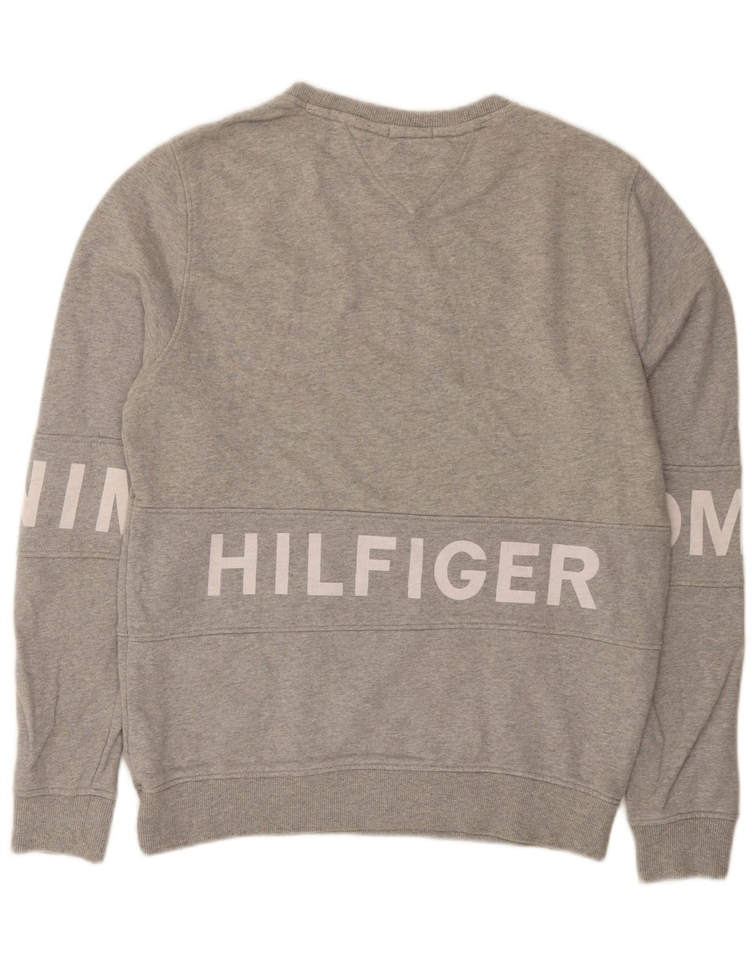 Tommy Hilfiger Hombre Sudadera Gráfica Jumper Algodón Gris Medio