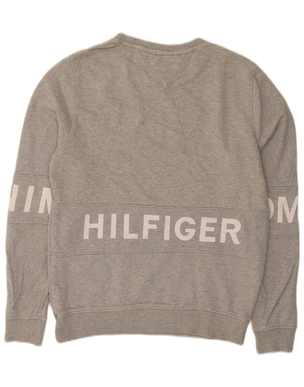 Tommy Hilfiger Hombre Sudadera Gráfica Jumper Algodón Gris Medio