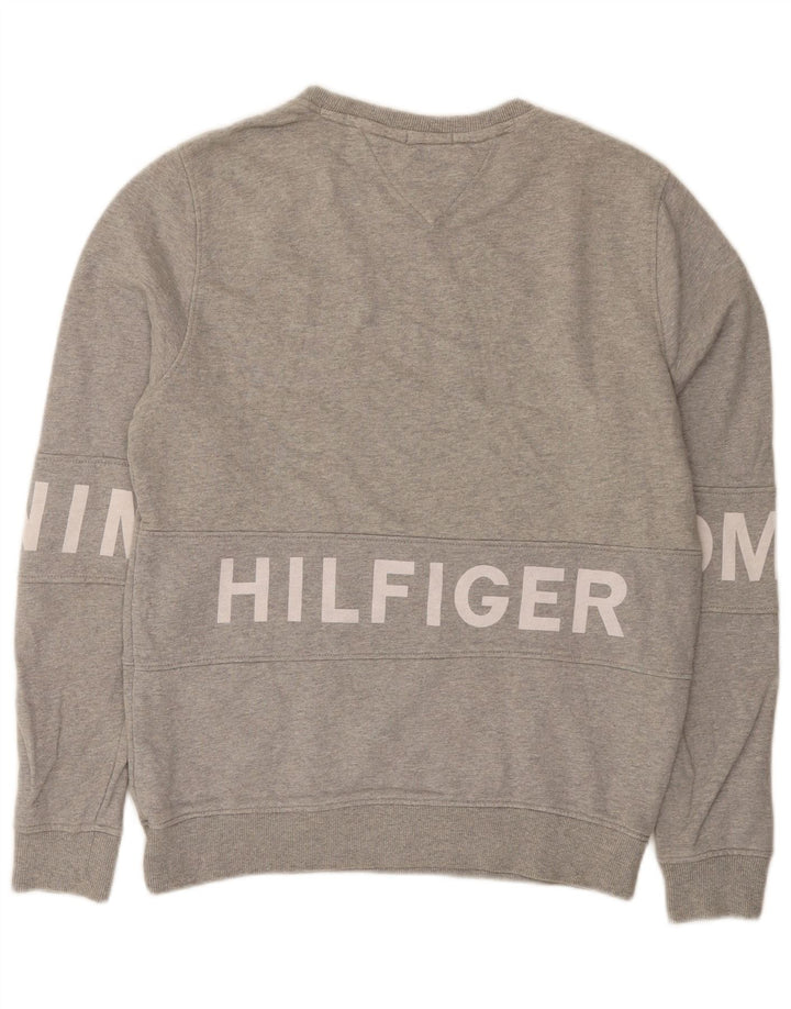 Tommy Hilfiger Hombre Sudadera Gráfica Jumper Algodón Gris Medio