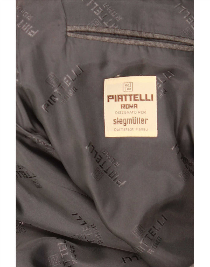 Piattelli Chaqueta tipo blazer de 2 botones para hombre UK 38 Lana virgen gris medio