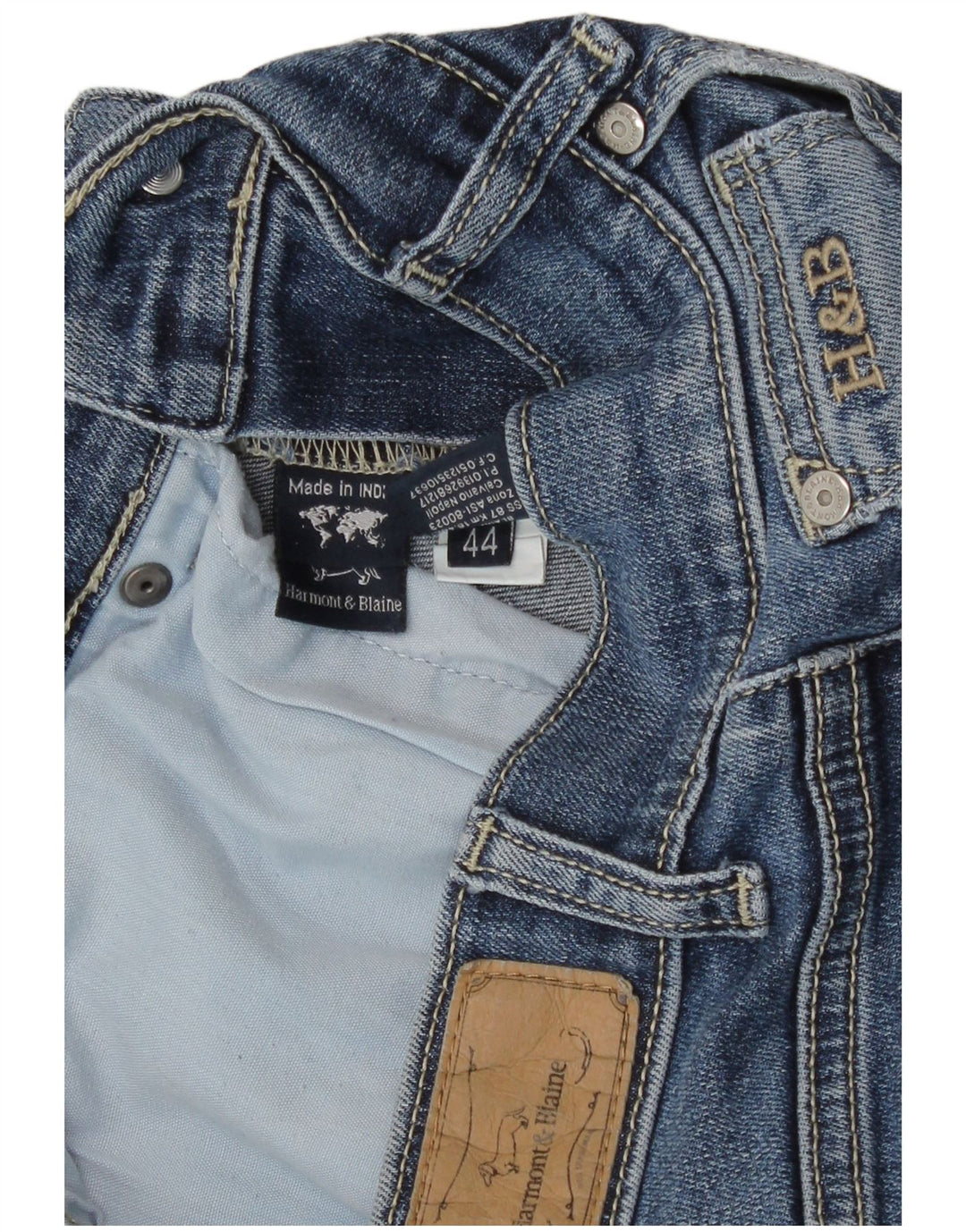 Harmont & Blaine Vaqueros rectos cortos para mujer IT 44 Medium W30 L26 Azul