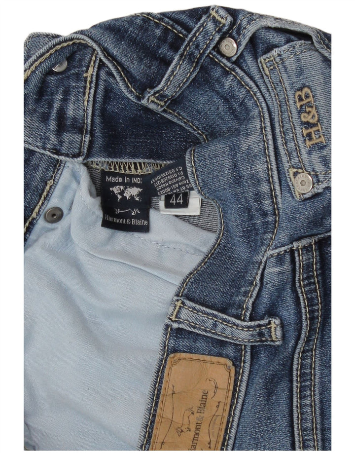 Harmont & Blaine Vaqueros rectos cortos para mujer IT 44 Medium W30 L26 Azul