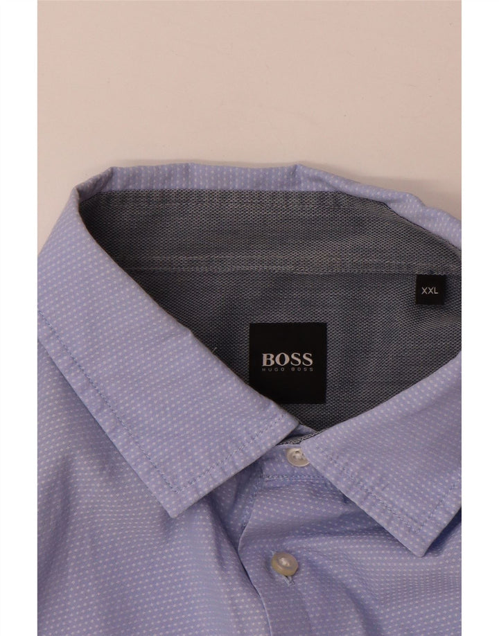 Camisa Hugo Boss Hombre 2XL Algodón Manchado Azul