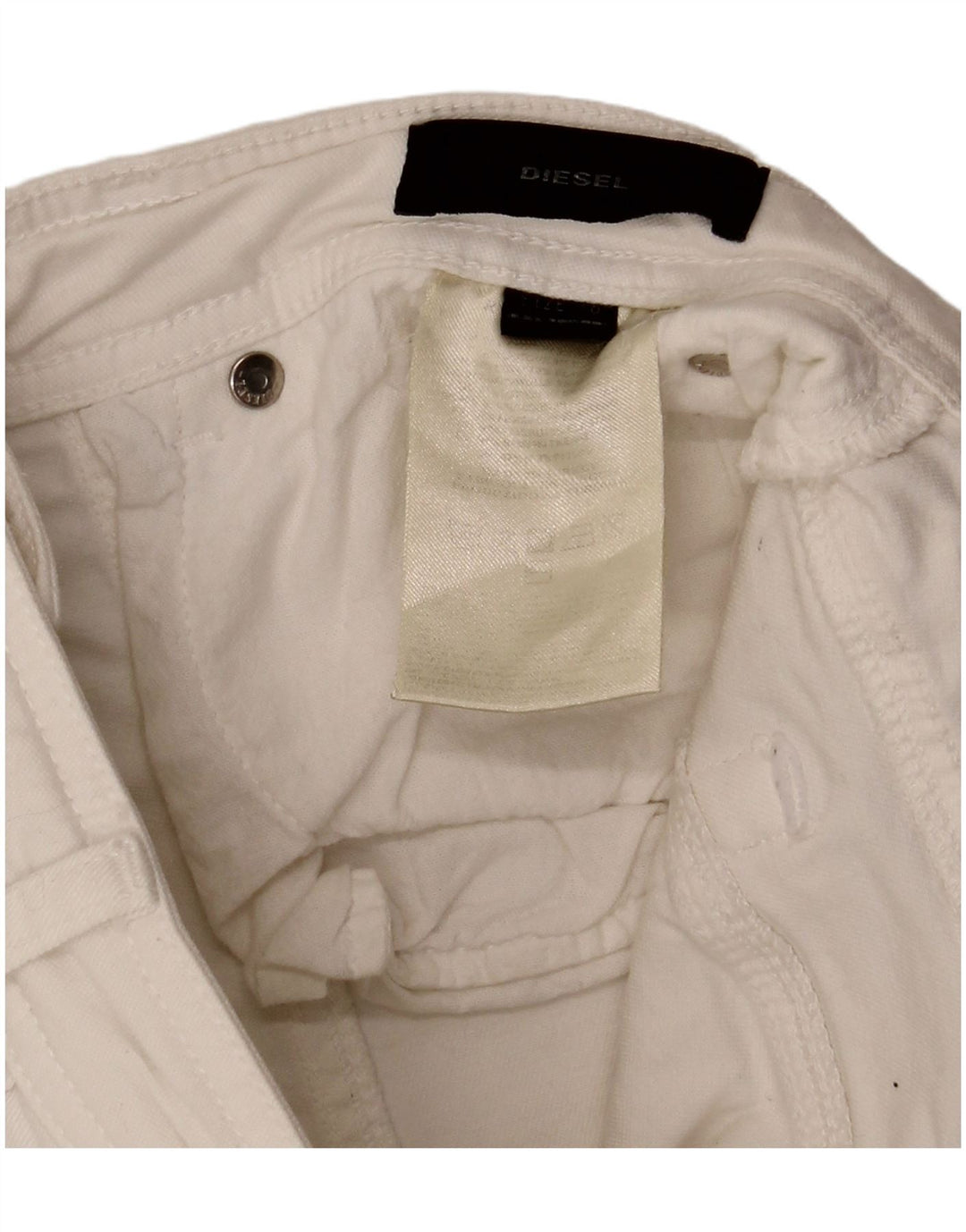 Pantalones Cortos De Mezclilla Diesel Mujer W28 Medio Blanco