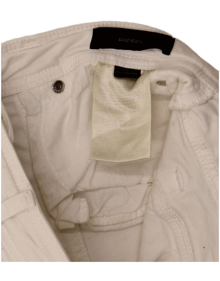 Pantalones Cortos De Mezclilla Diesel Mujer W28 Medio Blanco