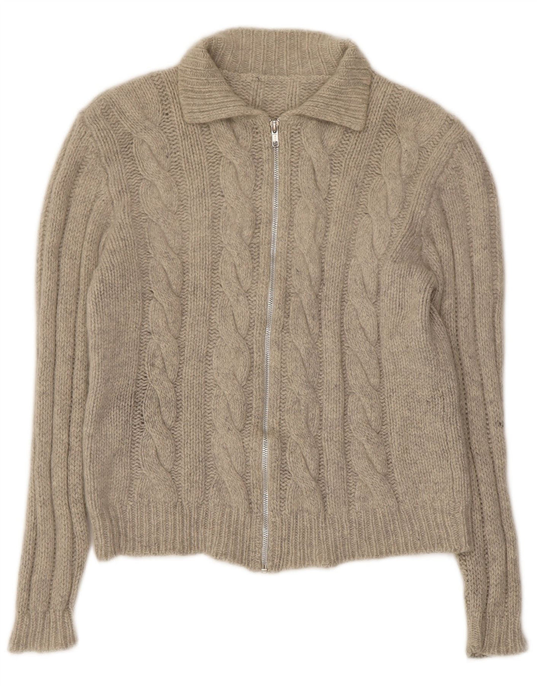 Vintage mujer Cardigan suéter Reino Unido 10 pequeño gris