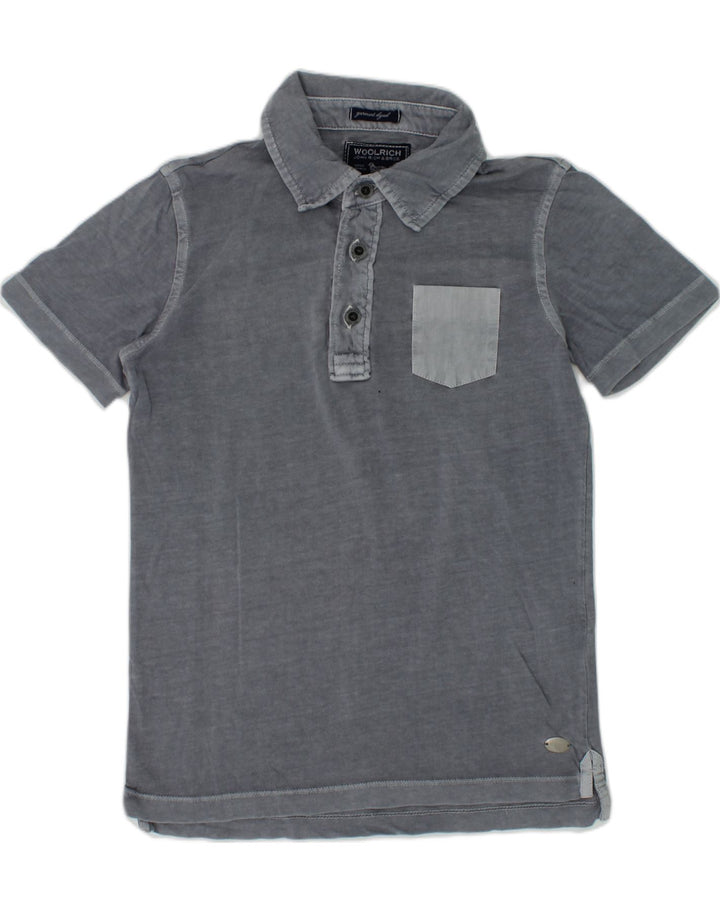WOOLRICH Boys Polo Shirt 5-6 Years Grey Cotton | Vintage Woolrich | Thrift | Second-Hand Woolrich | Used Clothing | Messina Hembry 