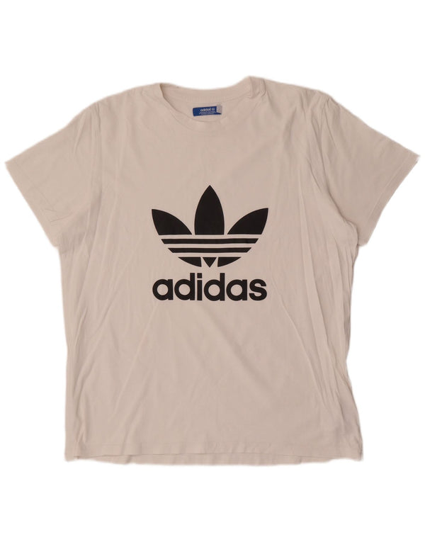Adidas Hombre Camiseta Gráfica Top XL Algodón Blanco