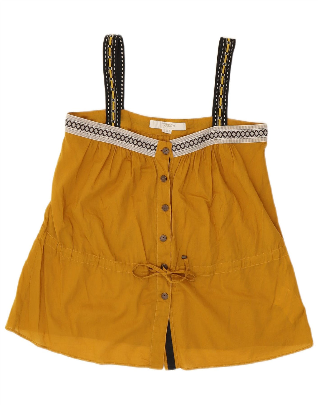 Marlboro Classics Top corto de tirantes para mujer EU 38 Algodón geométrico amarillo medio