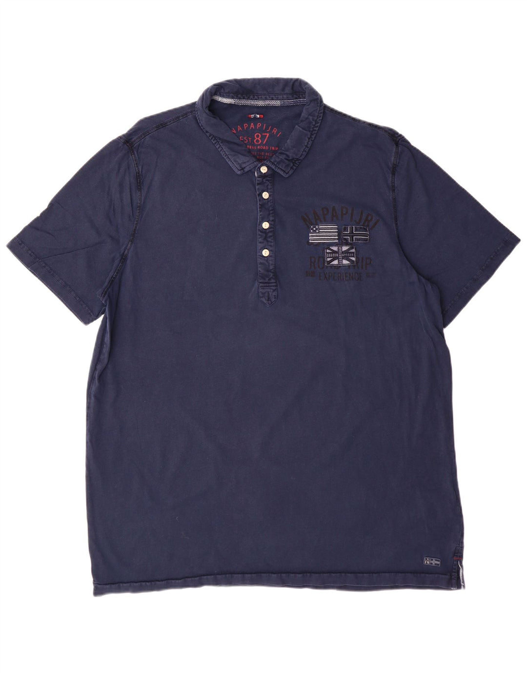 NAPAPIJRI Polo gráfico para hombre 3XL Algodón azul marino