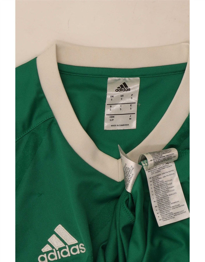 Adidas Hombre Top Manga Larga Pequeño Poliéster A Rayas Verdes