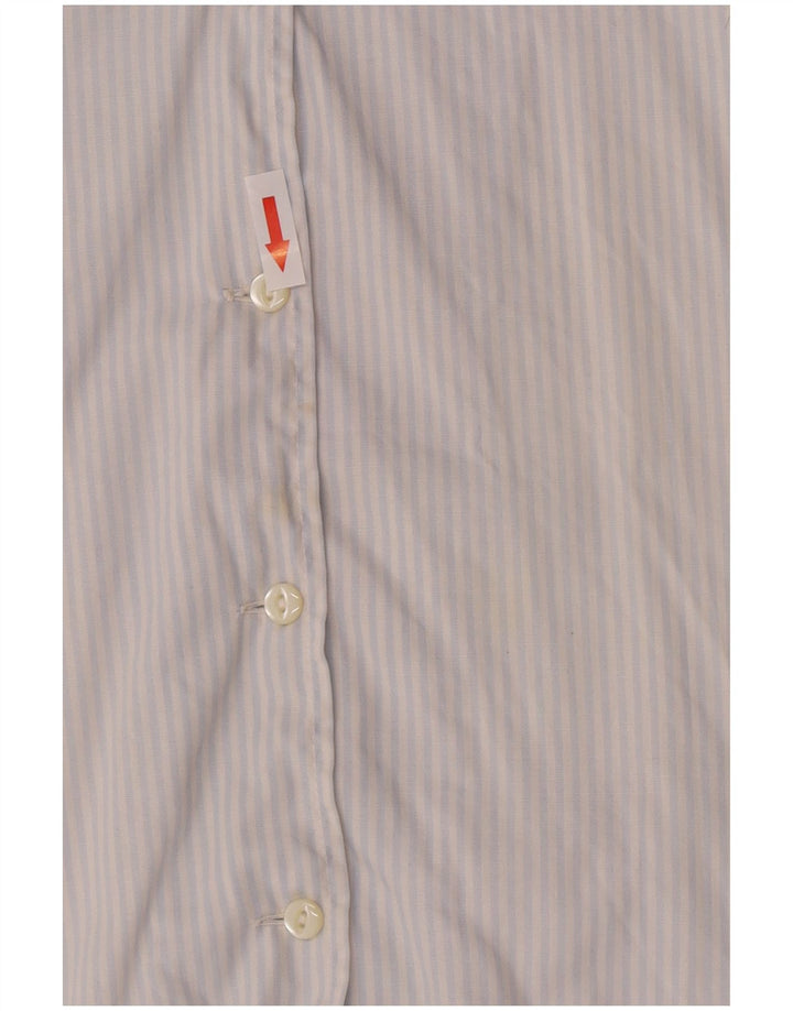 Benetton Blusa Camisera De Manga Corta IT 44 Azul Medio Raya diplomática