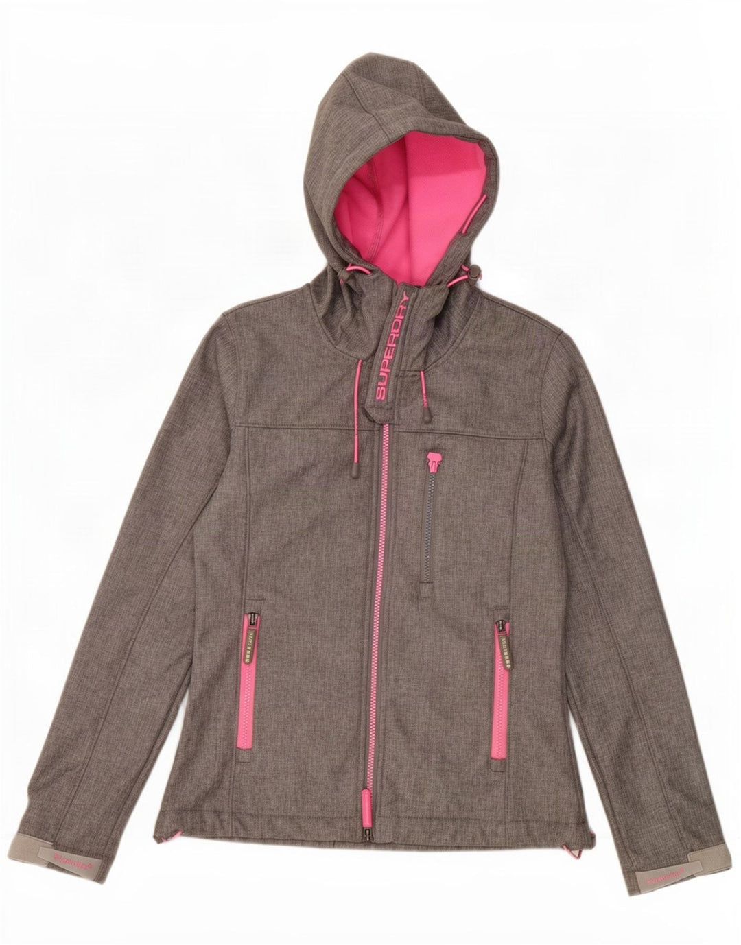 Superdry Mujer Windtrekker Graphic Chaqueta Cortavientos UK 40 Small Gris