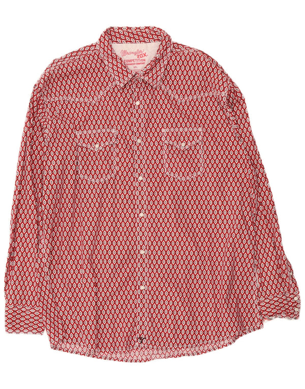 Wrangler Camisa Hombre 2XL Algodón Geométrico Rojo