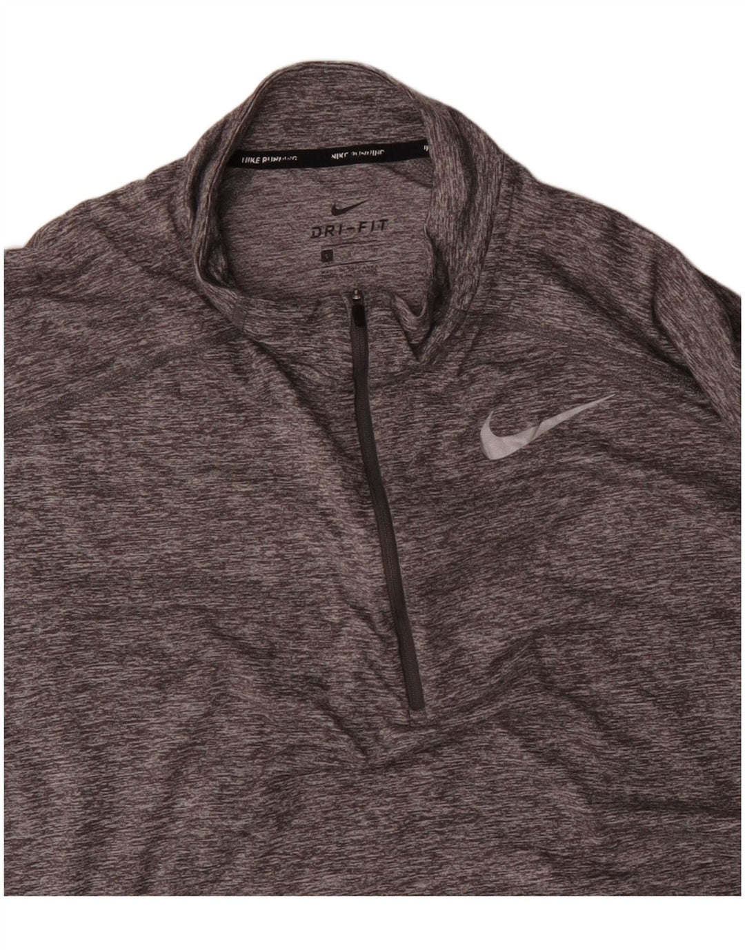 NIKE Hombre Dri Fit Zip Neck Jersey Chándal Top Grande Gris Moteado