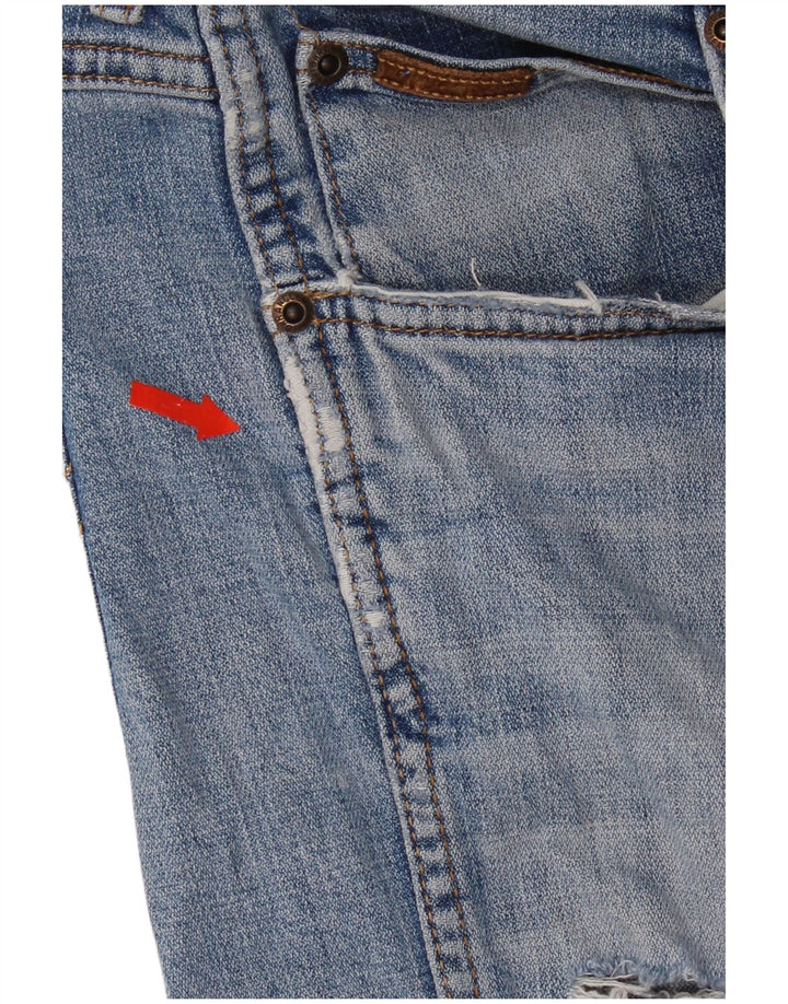Wrangler Pantalones cortos de mezclilla desgastados para hombre W34 Algodón azul grande