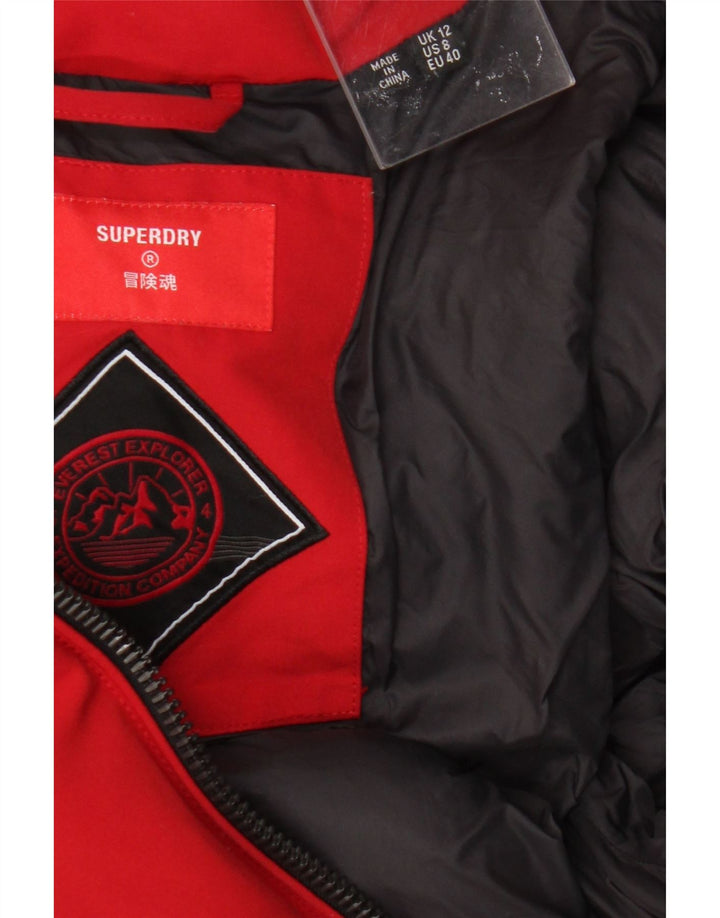 Superdry Chaqueta Bomber Acolchada Para Mujer UK 42 Poliéster Rojo Mediano