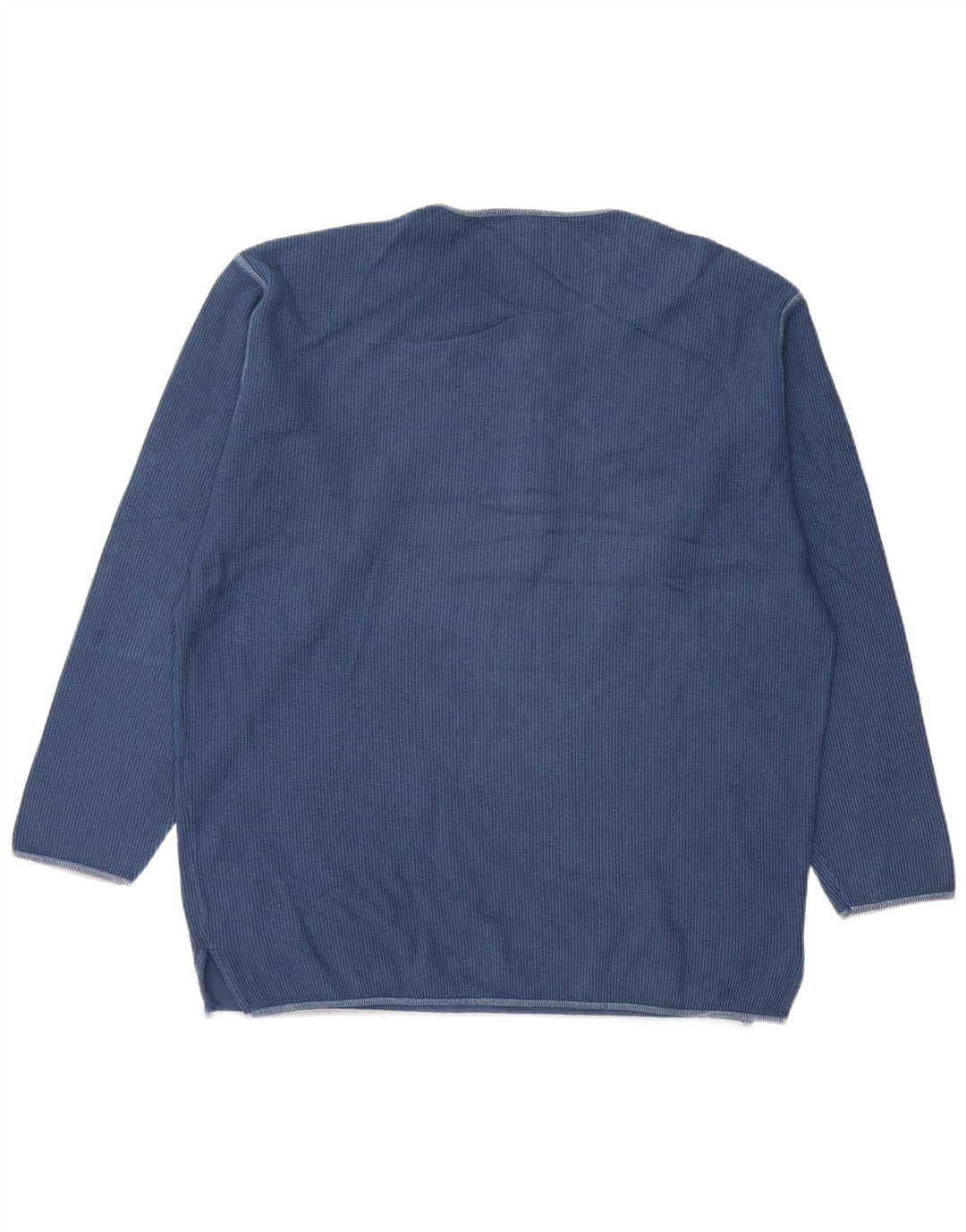 Stefanel - Jersey de cuello redondo para hombre, talla grande, algodón azul marino