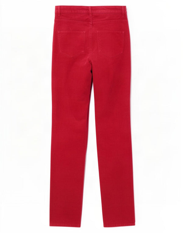 Marks & Spencer Pantalones rectos de pana para mujer UK 8 Small W26 L29 Rojo