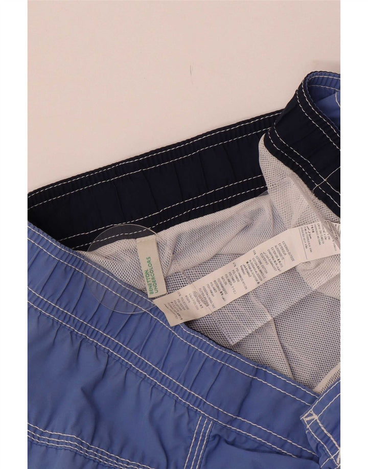 Benetton Bañador Corto Hombre Azul Algodón