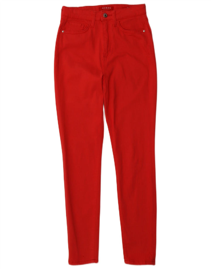 GUESS Vaqueros pitillo de talle alto para mujer W27 L27 Algodón rojo