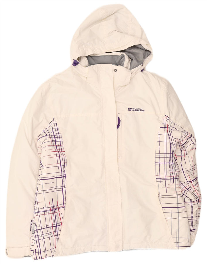 Chaqueta cortavientos con capucha para mujer de Mountain Warehouse UK 46 Large White Check