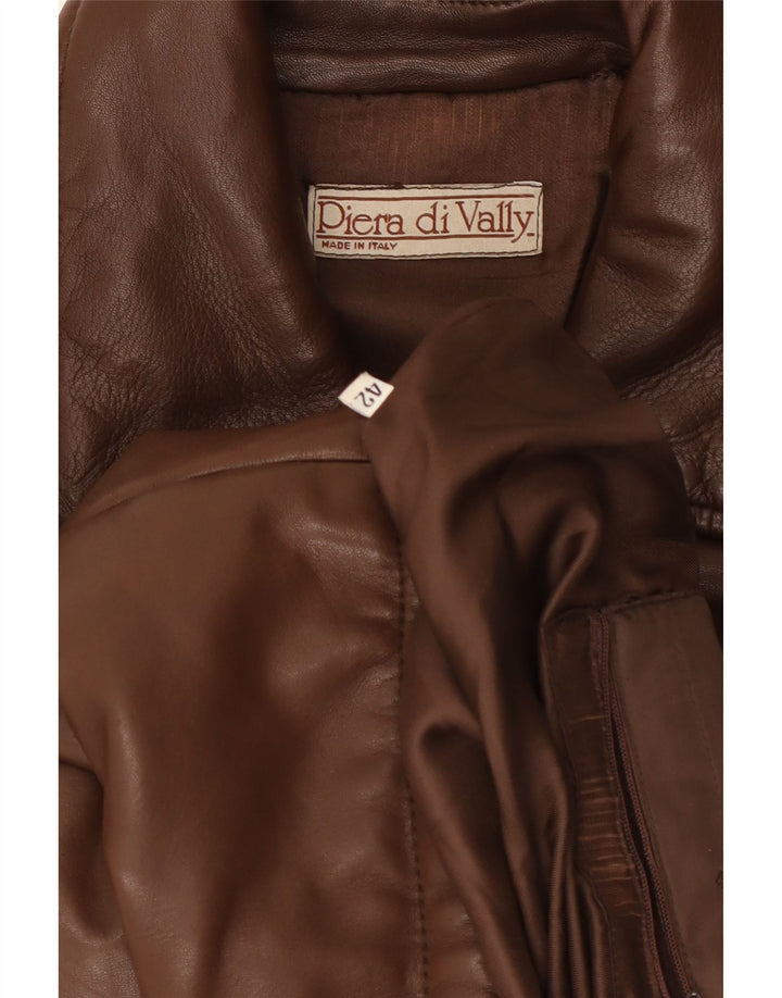 Chaqueta de cuero vintage para mujer IT 42 Marrón medio