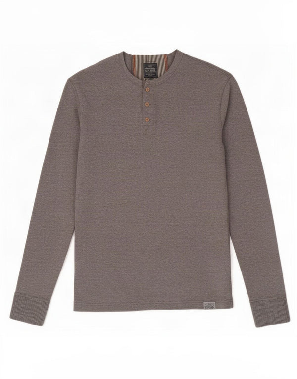 Superdry Hombre Top Manga Larga Algodón Gris Medio