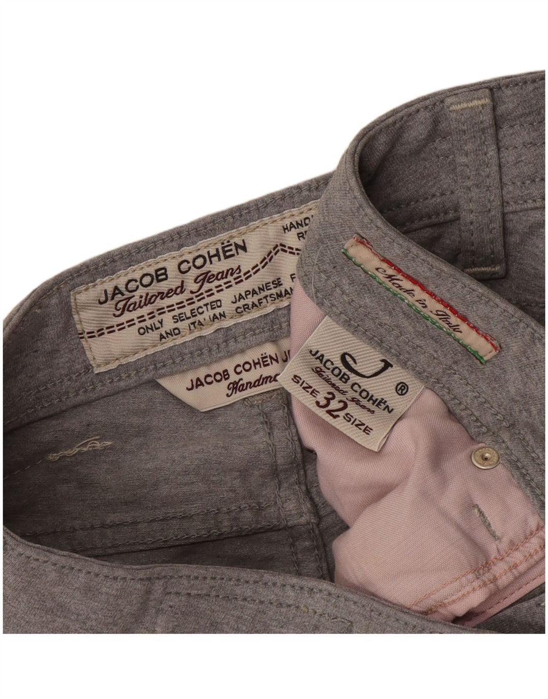 Jacob Cohen Pantalones cortos casuales para hombre W32 Algodón gris medio