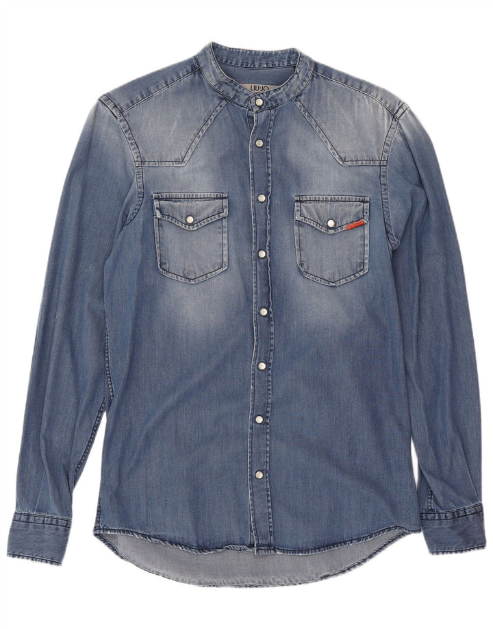 Camisa Liu Jo Hombre Pequeña Lyocell Azul