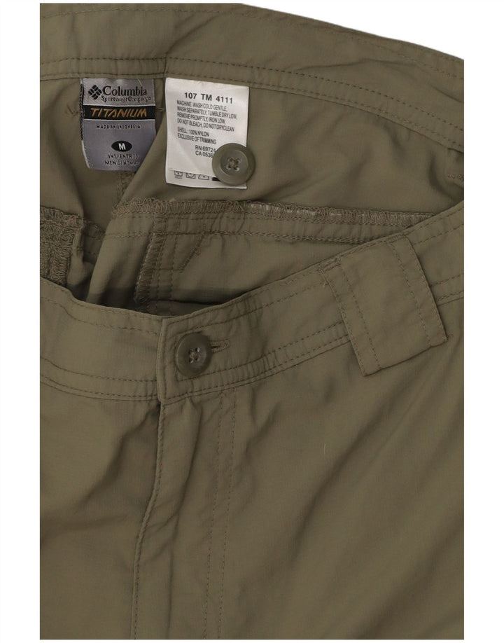 COLUMBIA Pantalones cortos cargo de titanio para hombre mediano W32 nailon caqui