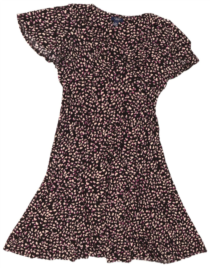 Chaps Vestido acampanado para mujer UK 40 Grande Poliéster con lunares negros