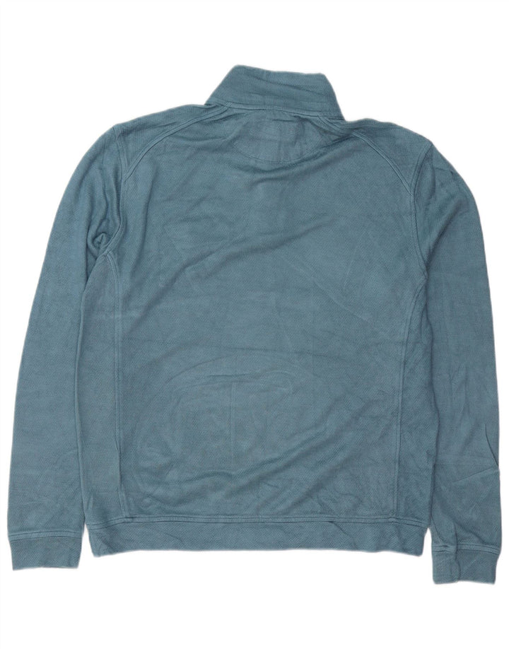TED BAKER Sudadera con cuello y cremallera para hombre talla 4 grande algodón azul
