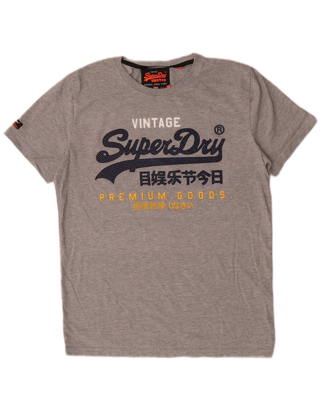 Superdry Camiseta con gráfico extra delgado para hombre, talla grande, de algodón gris