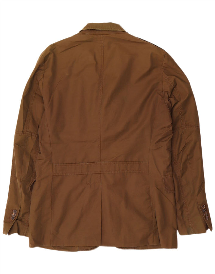 Massimo Dutti Chaqueta Blazer de 3 Botones para Hombre EU 52 Large Marrón Algodón