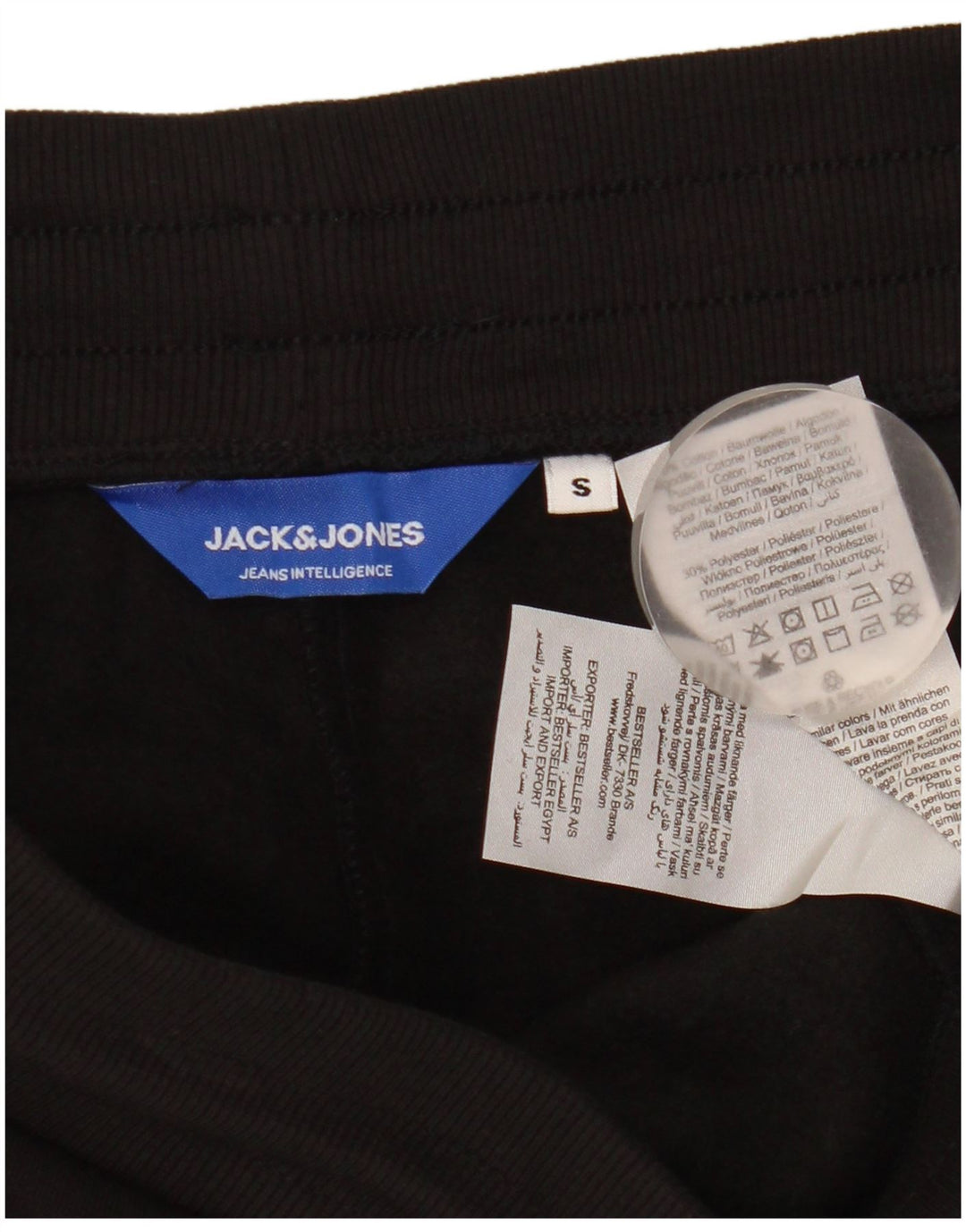 Jack & Jones Hombre Shorts Deportivos Pequeños Algodón Negro