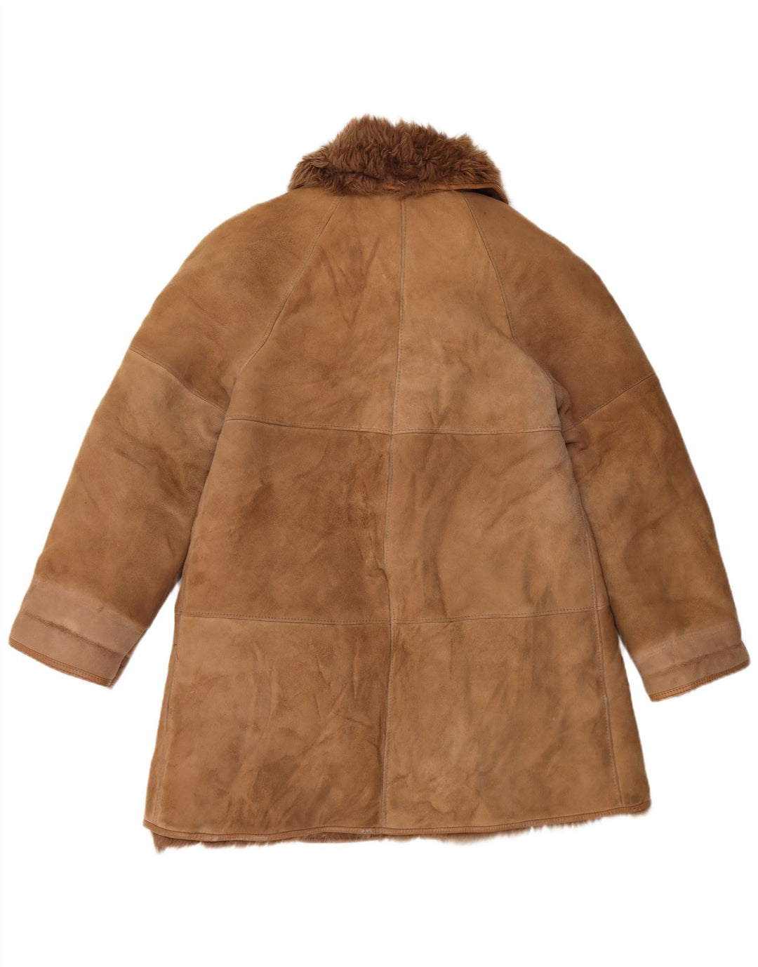 Vintage mujer shearling abrigo EU 42 grande beige shearling