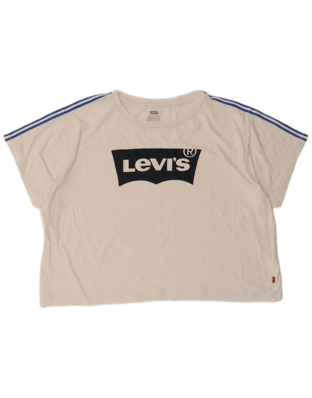 Levi's Camiseta corta extragrande con gráfico para mujer UK 44 Medium White