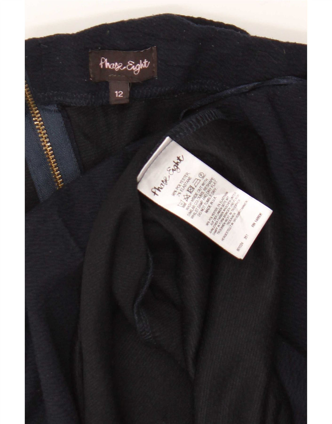 Falda recta para mujer Phase Eight UK 12 Medium W32 Poliéster azul marino