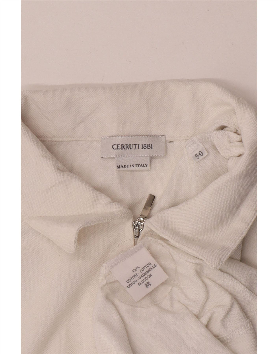 Cerruti 1881 Polo Hombre IT 50 Medium Blanco Algodón