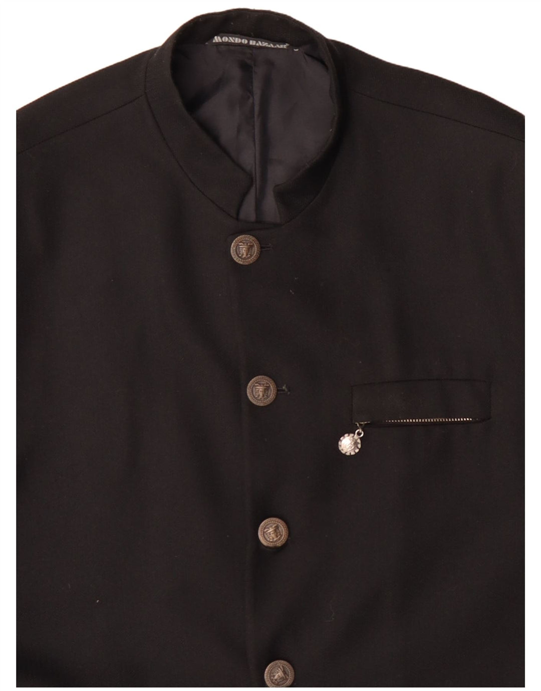 VINTAGE Chaqueta Blazer de 5 botones para hombre Reino Unido 40 Viscosa negra grande