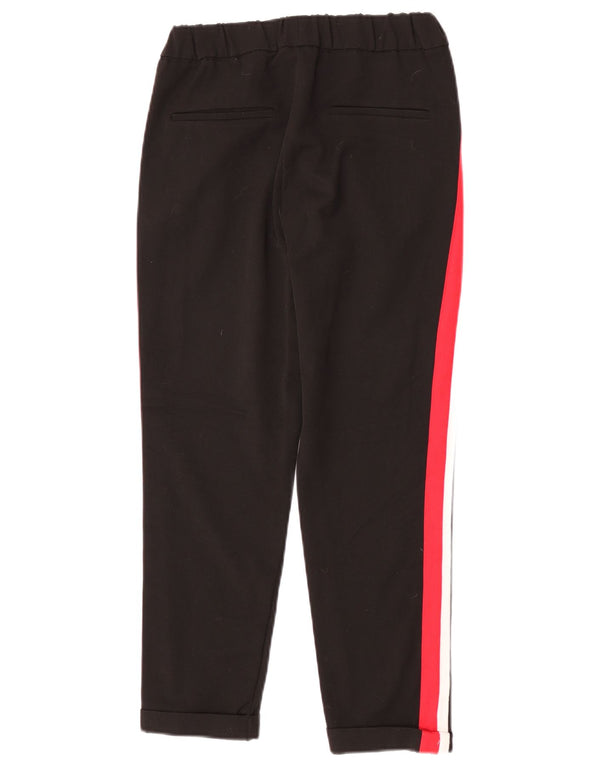 Zara Mujer Pantalones De Chándal Small Negro Colorblock Poliéster