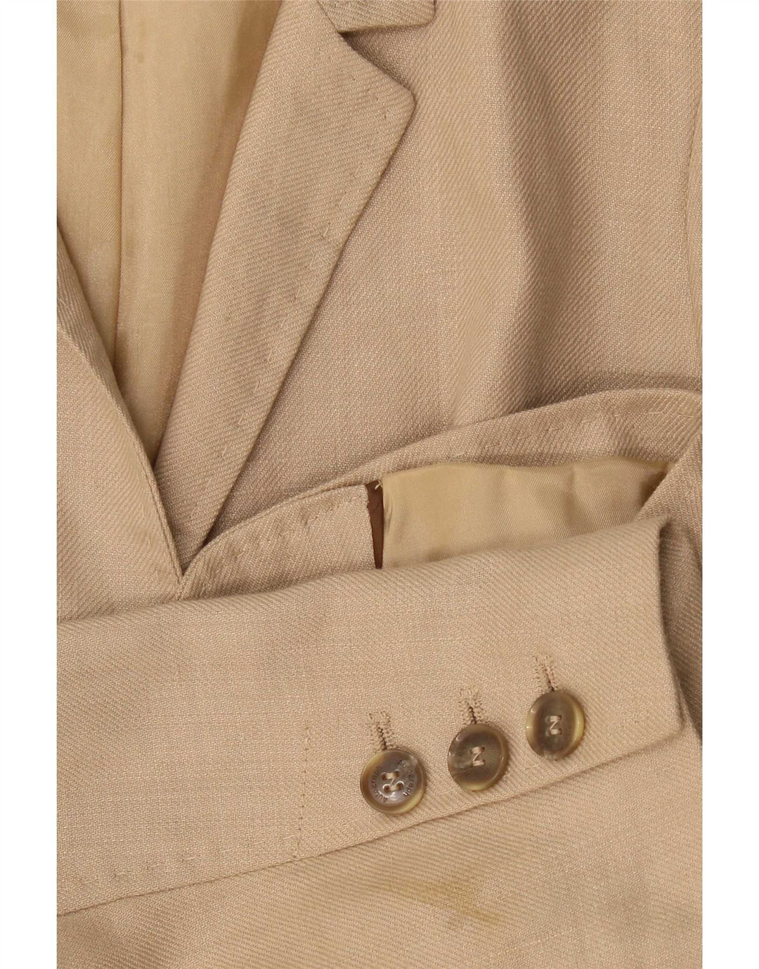 Marks & Spencer Chaqueta tipo blazer con 1 botón para mujer, talla 40, color beige