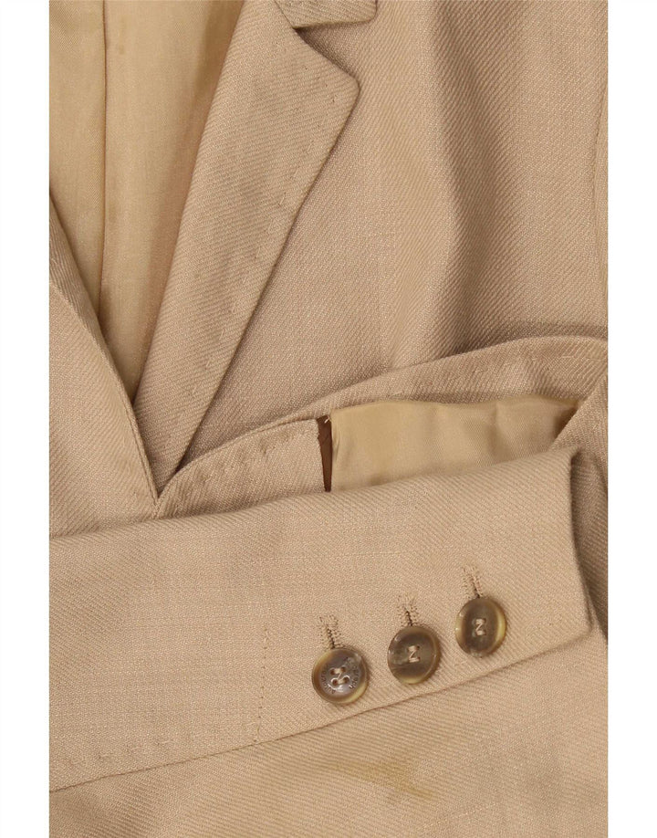 Marks & Spencer Chaqueta tipo blazer con 1 botón para mujer, talla 40, color beige