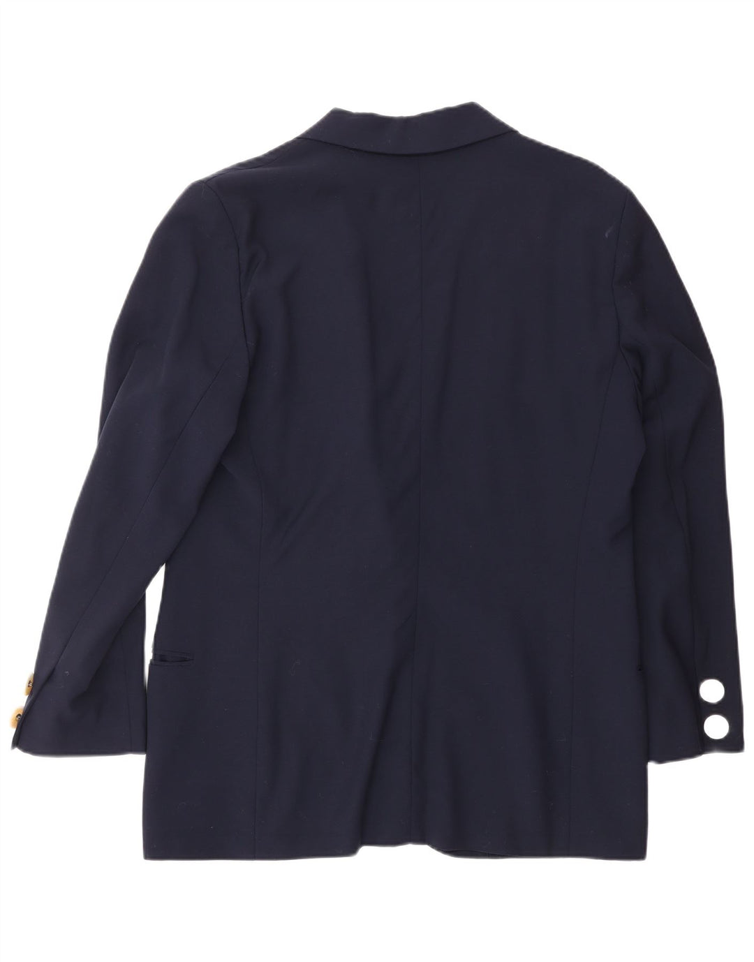 GENNY Chaqueta blazer de 1 botón para mujer US 12 grande de lana azul marino