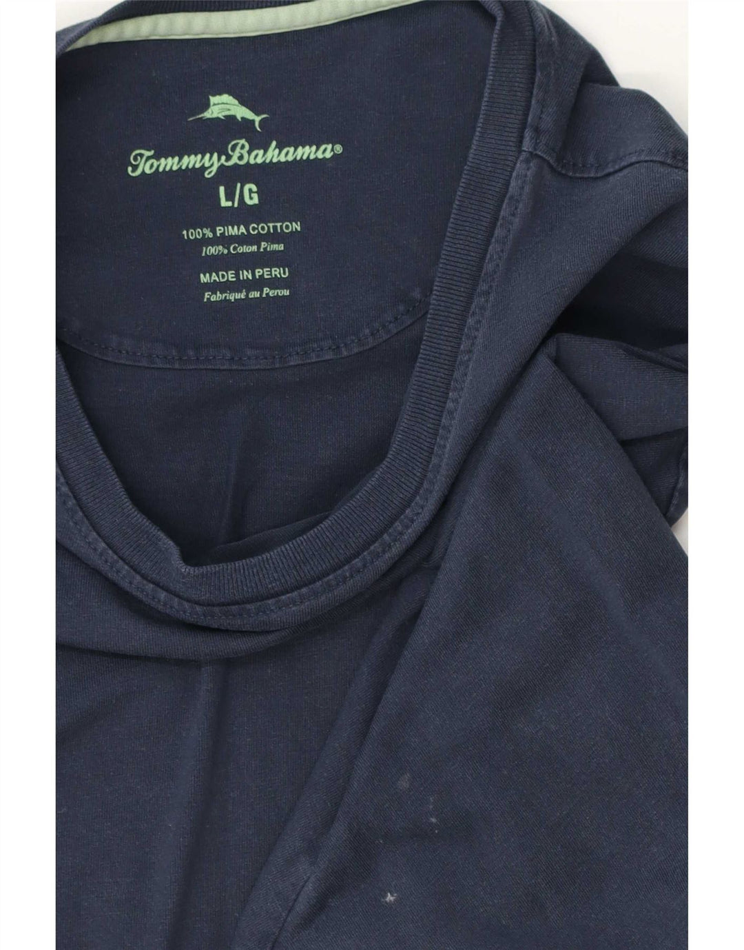 Tommy Bahama Top para hombre de manga larga de algodón azul marino grande