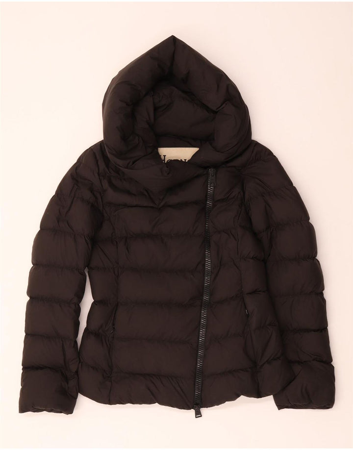 Herno Mujer Chaqueta Acolchada Con Capucha IT 44 Mediana Negro Poliéster
