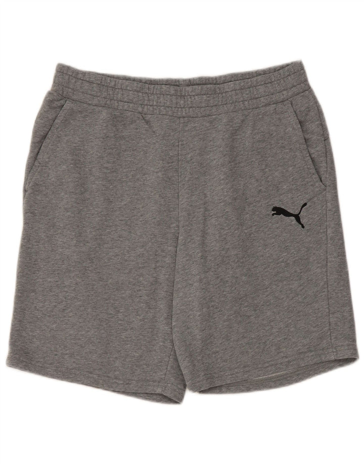 Puma Pantalones cortos deportivos para hombre de algodón moteado gris grande
