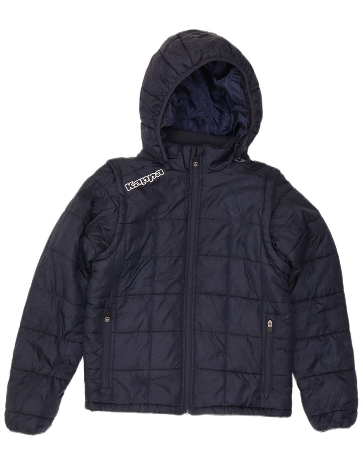 Kappa - Chaqueta acolchada con capucha para hombre, talla XL, poliéster, color azul marino